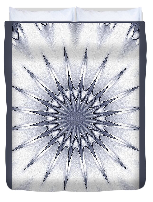 Black And White Duvet Cover featuring the digital art Dark Light Shines by Humphrey Isselt