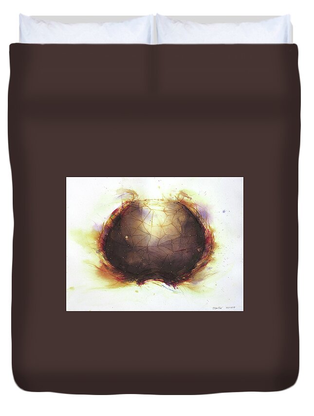  Duvet Cover featuring the painting 'Dark Moment' by Petra Rau