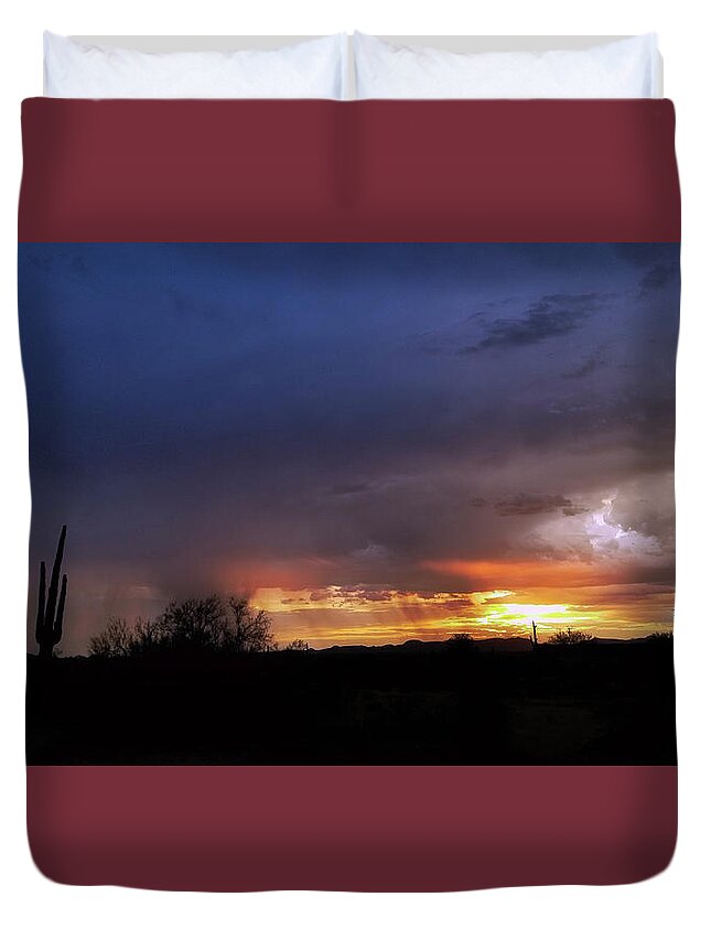 Arizona Duvet Cover featuring the photograph Sky Harbor - Signed by Gene Taylor