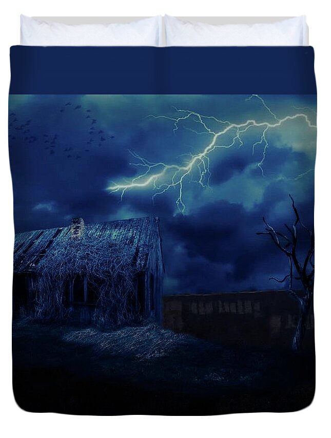 Edit This July 2020 Duvet Cover featuring the mixed media Dark Storm by Teresa Trotter
