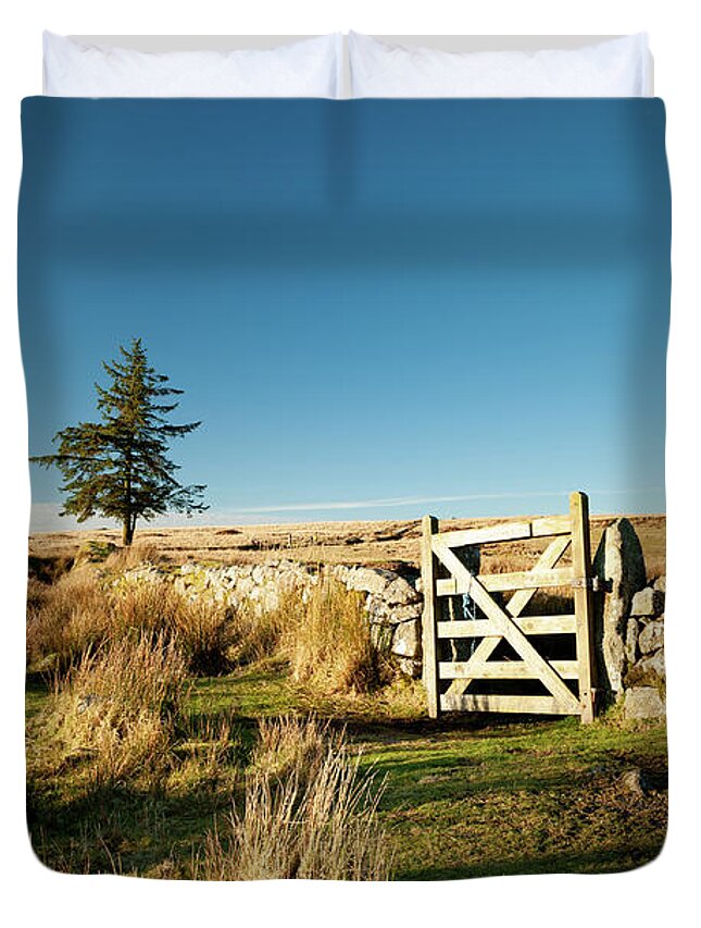 Dartmoor Gate Duvet Cover featuring the photograph Dartmoor Gate ii by Helen Jackson
