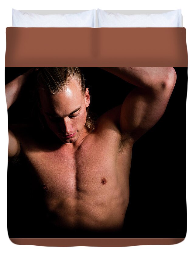Dave Duvet Cover featuring the photograph Dave Bodybuilder by Jim Whitley