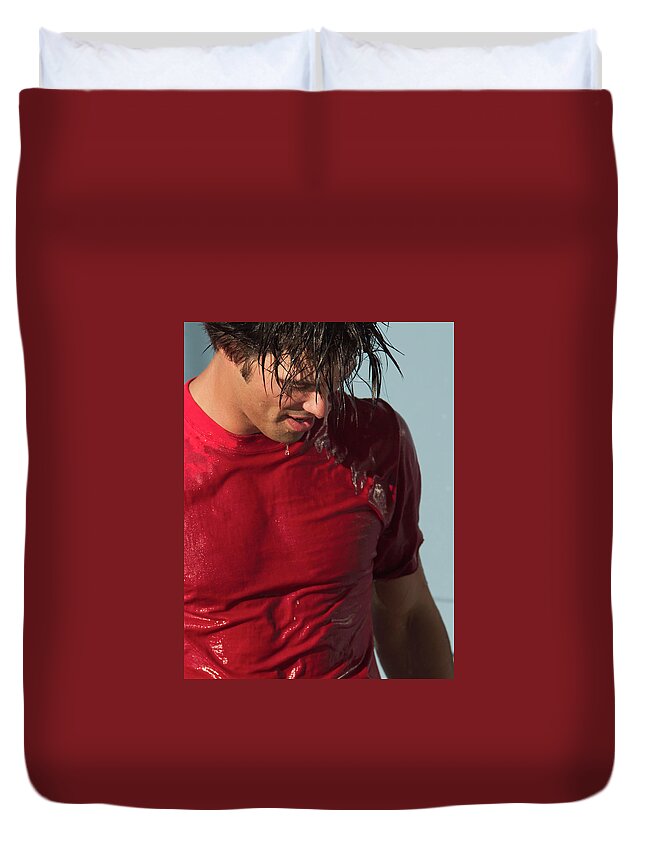 Dv8ca Duvet Cover featuring the photograph Dave in Red by Jim Whitley