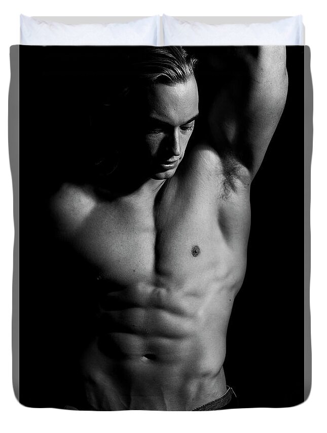 Dave Duvet Cover featuring the photograph Dave the bodybuilder by Jim Whitley