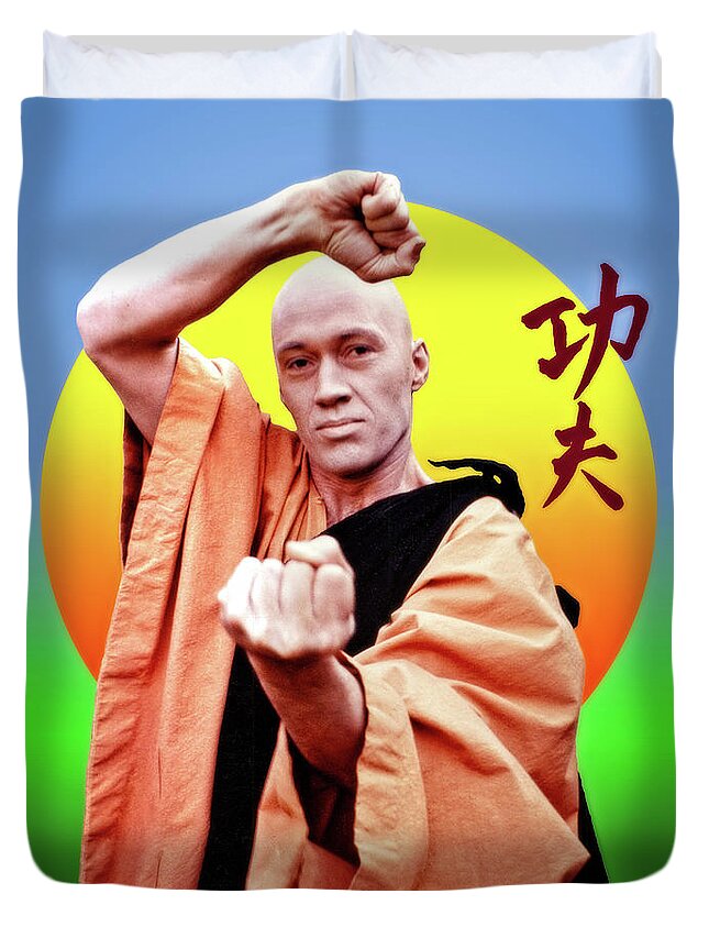 2d Duvet Cover featuring the photograph David Carradine - Kung Fu by Brian Wallace
