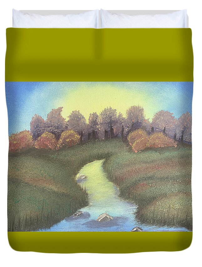 Sunrise Duvet Cover featuring the painting Dawn by Lisa White