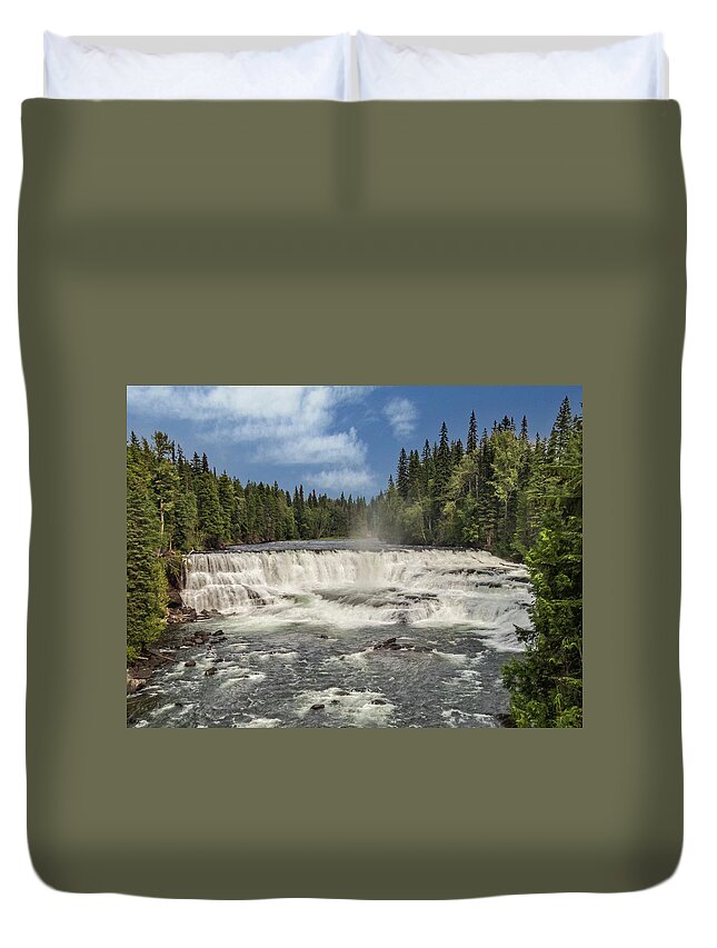 Waterfall Duvet Cover featuring the photograph Dawson Falls, British Columbia by Patti Deters