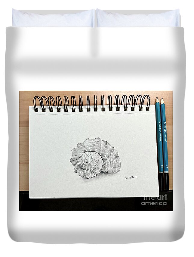  Duvet Cover featuring the drawing Day 160 by Donna Mibus