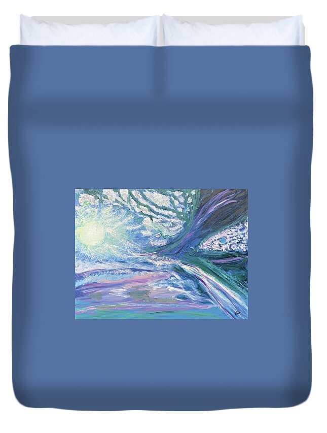 Acrylic On Canvas Duvet Cover featuring the painting Day by David Feder
