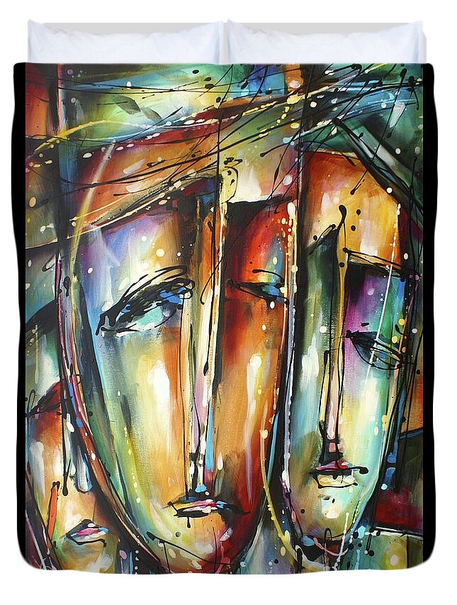 Urban Duvet Cover featuring the painting Dazzled by Michael Lang