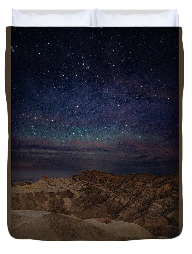 Blue Duvet Cover featuring the photograph Death Valley Daybreak by Brian Kamprath