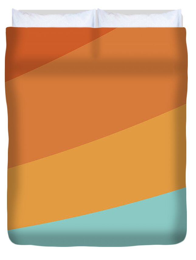 Retro Duvet Cover featuring the digital art Decades Retro II by Ink Well