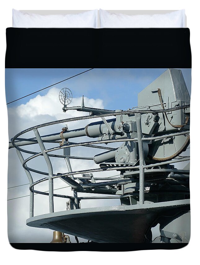 California Duvet Cover featuring the photograph Deck gun of USS Pampanito by Steve Estvanik