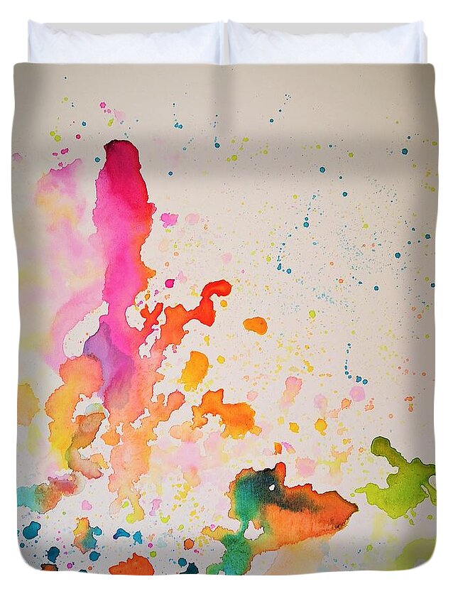 Abstract Painting Duvet Cover featuring the painting Deconstruction 6 by Jarek Filipowicz