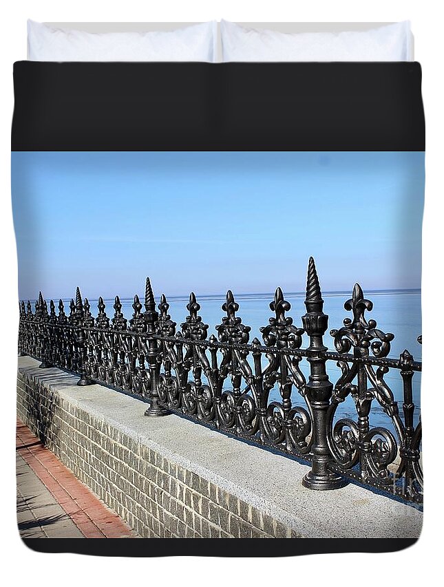  Duvet Cover featuring the photograph Decorative fence by Annamaria Frost