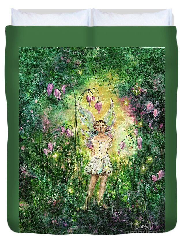 Fairy Duvet Cover featuring the painting Degas Little Dancer Fairy by Zan Savage