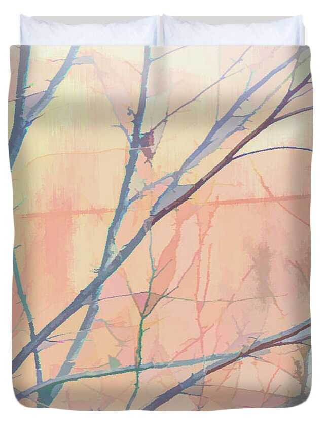 Photography Duvet Cover featuring the digital art Delicate Winter Limbs by Terry Davis