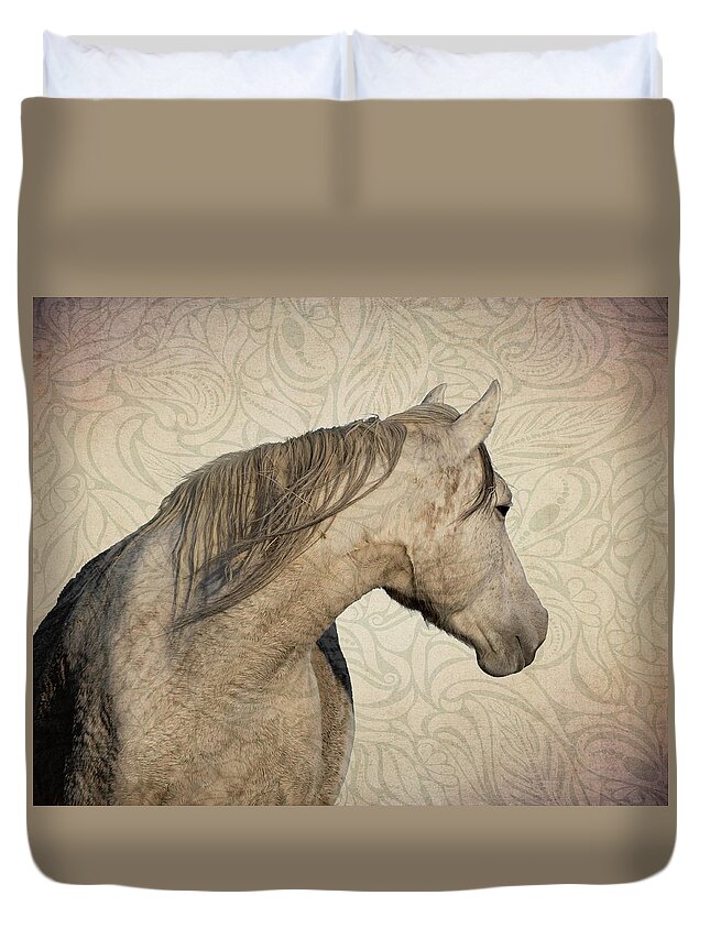 Wild Horses Duvet Cover featuring the photograph Delicately Rugged by Mary Hone