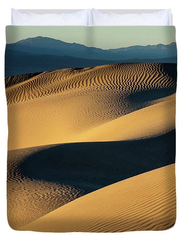 Death Valley Duvet Cover featuring the photograph Desert Dunes by Erin Marie Davis