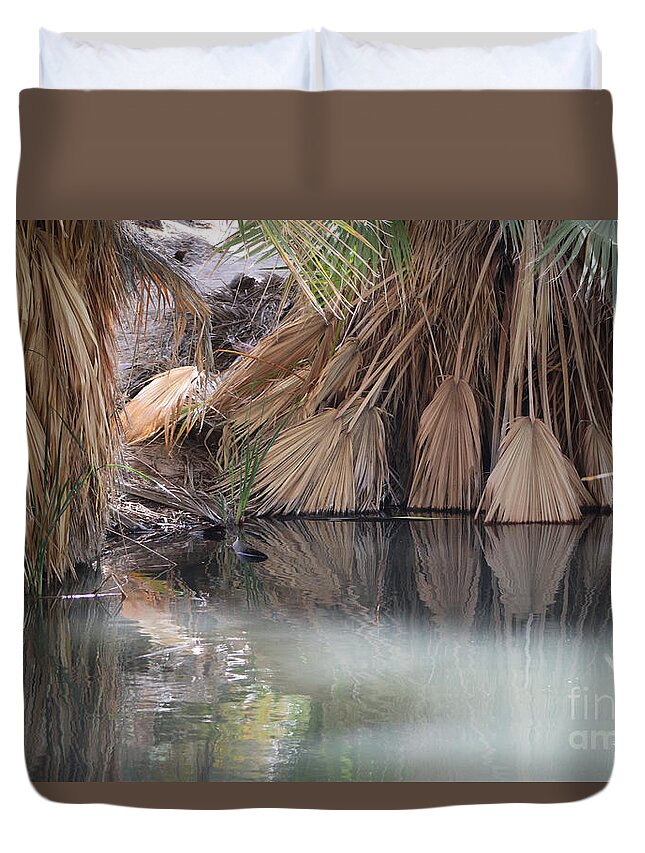 Desert Oasis Duvet Cover featuring the photograph Desert Oasis Coachella Valley Wildlife Preserve by Colleen Cornelius