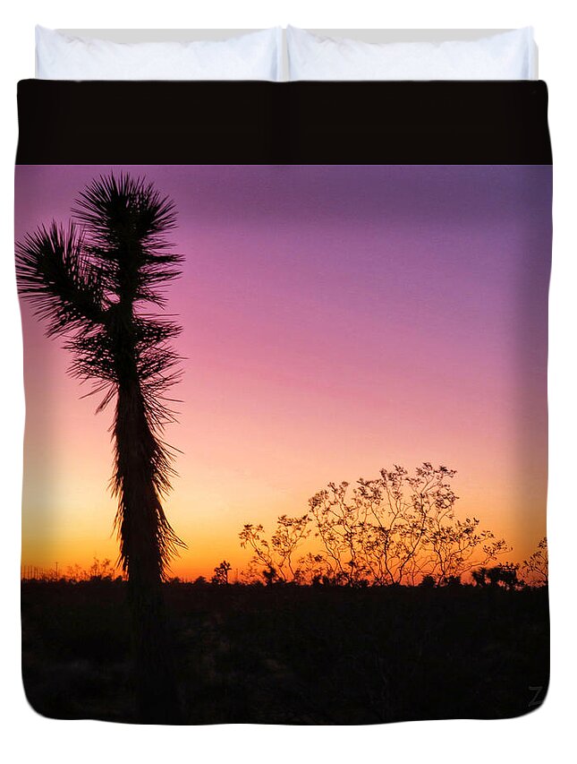 Desert Duvet Cover featuring the photograph Desert Sunset by David Zumsteg