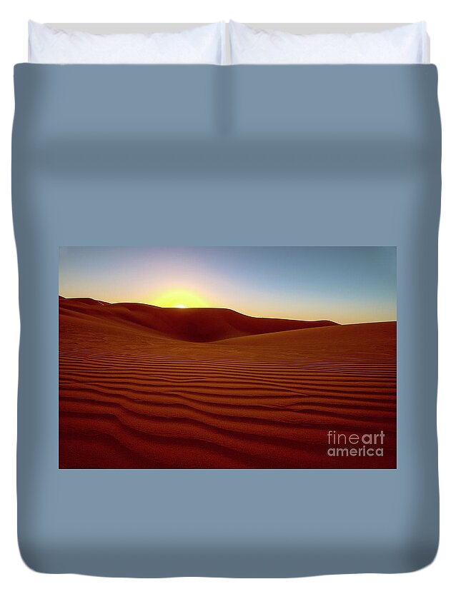 Desert Duvet Cover featuring the photograph Desert Sunset by Jennifer Magallon