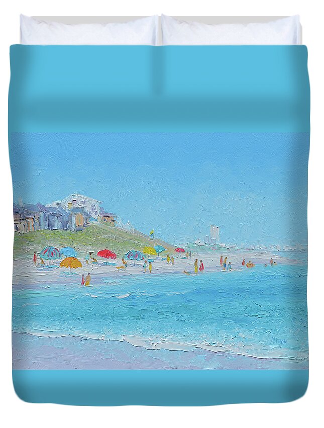 Destin Beach Duvet Cover featuring the painting Destin Beach, Florida, beach impression by Jan Matson