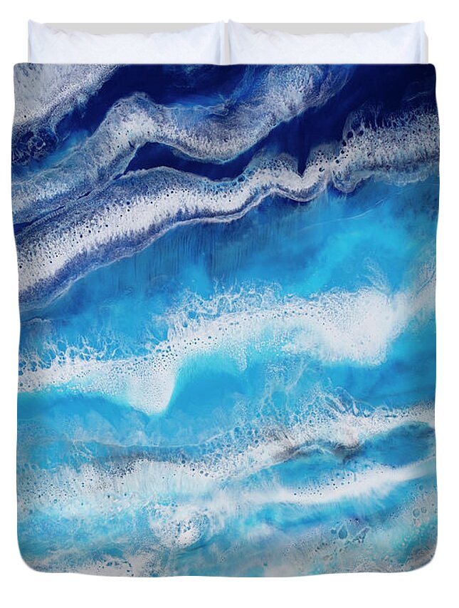 Beach Duvet Cover featuring the painting Diamond Beach by Tamara Nelson