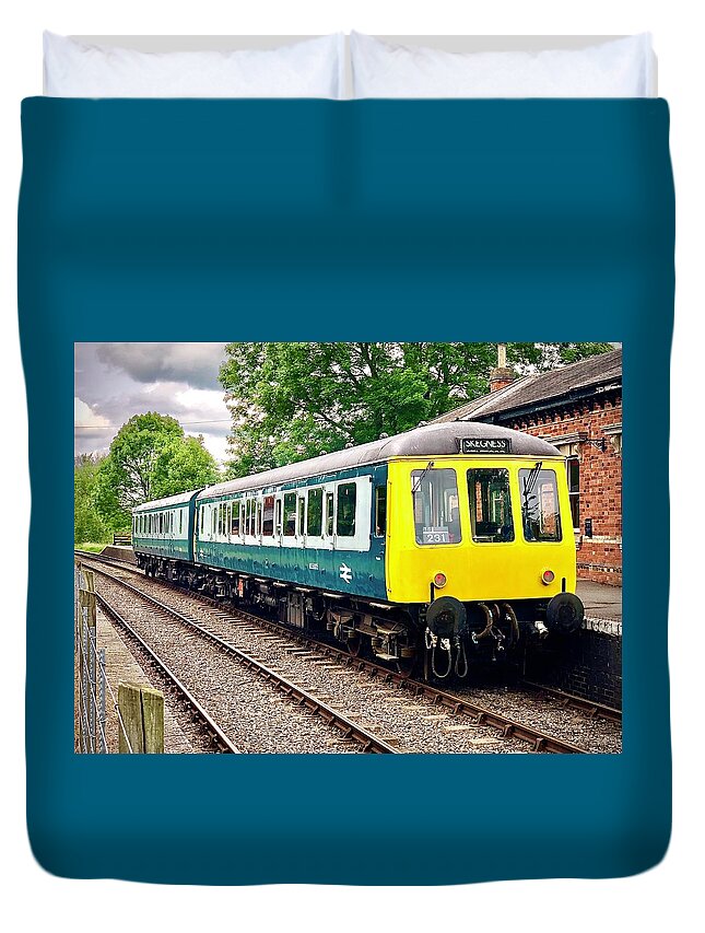 Br Duvet Cover featuring the photograph British Rail Class 116 and Class 122 DMU Set by Gordon James