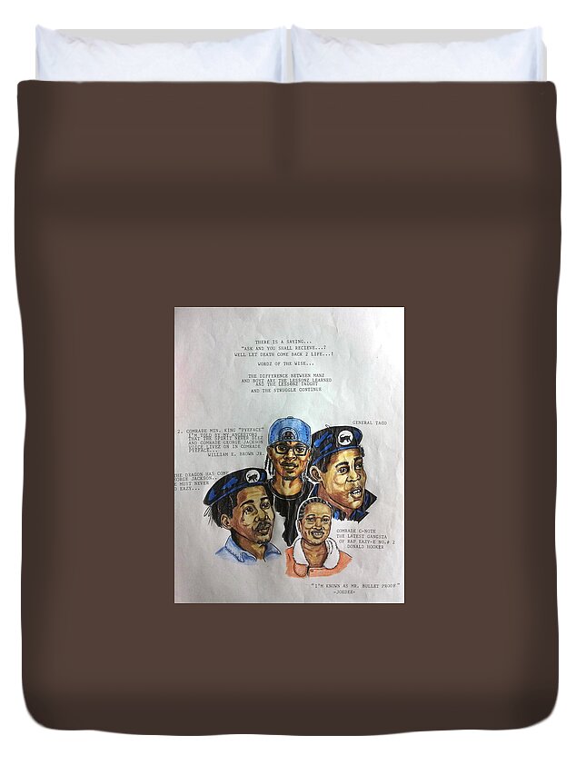 Black Art Duvet Cover featuring the drawing Difference Between Menz and Boyz by Joedee