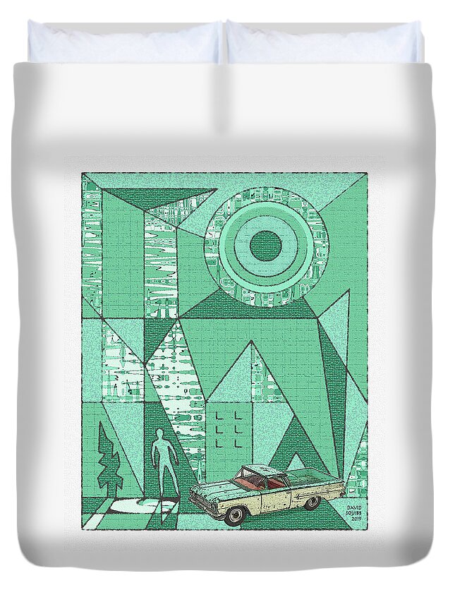 Dinky Toys Duvet Cover featuring the digital art Dinky Toys / El Camino by David Squibb