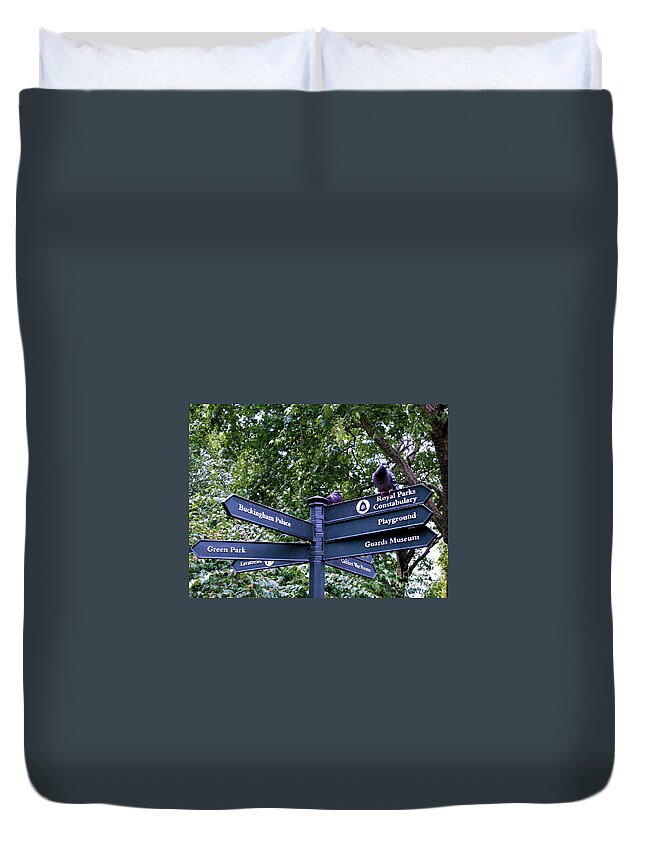 Canada Duvet Cover featuring the photograph Directional Signs by Mary Mikawoz