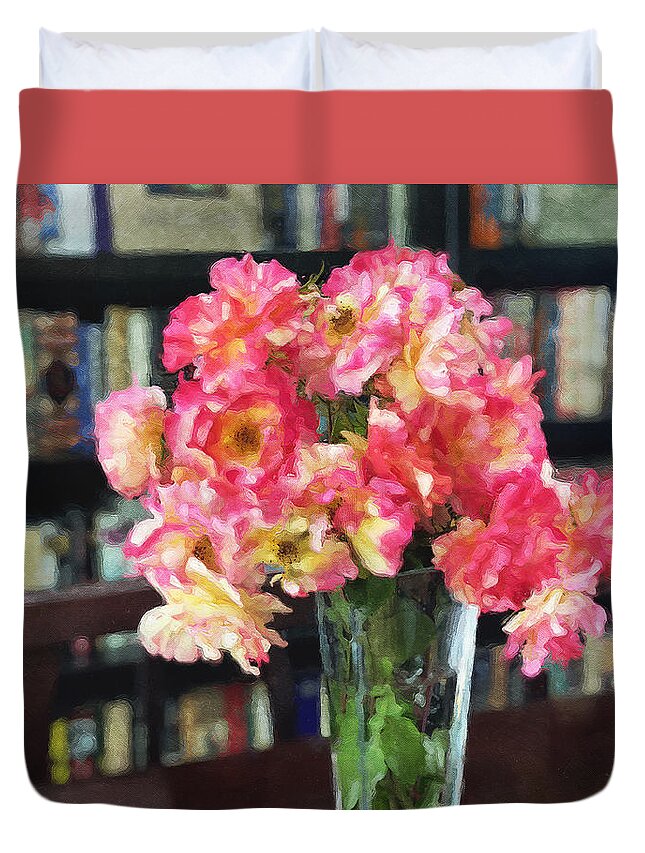 Roses Duvet Cover featuring the photograph Disney Rose Bouquet by Brian Watt