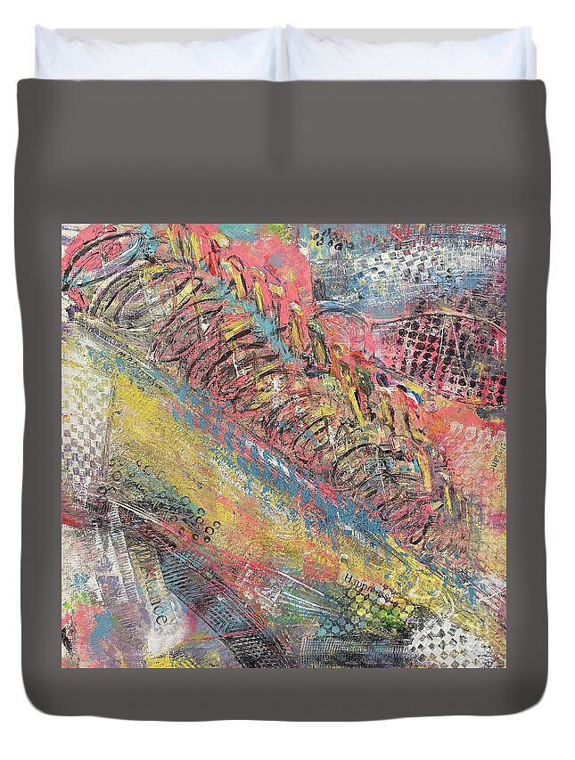 Biking Duvet Cover featuring the painting Distance Happiness- Bike Ride by Patty Donoghue