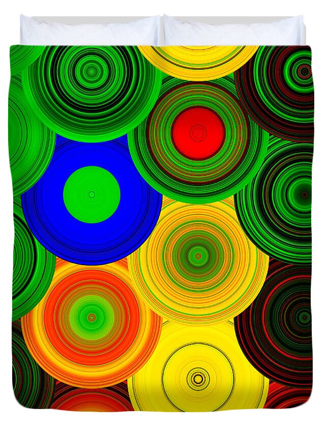 Do-si-do Duvet Cover featuring the digital art Do-si-do Rainbows by Scott S Baker