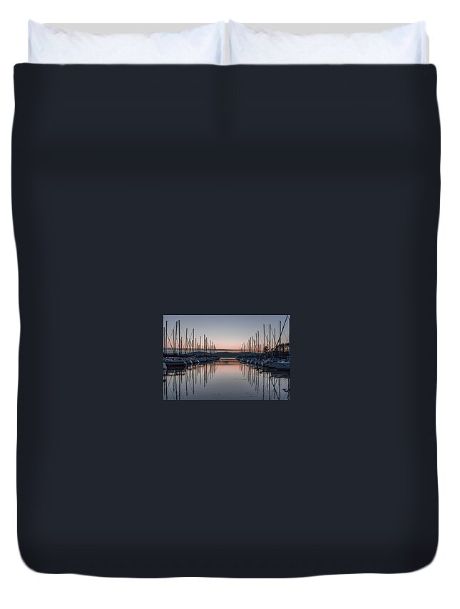 Boats Duvet Cover featuring the photograph Docked and waiting by Jamie Tyler