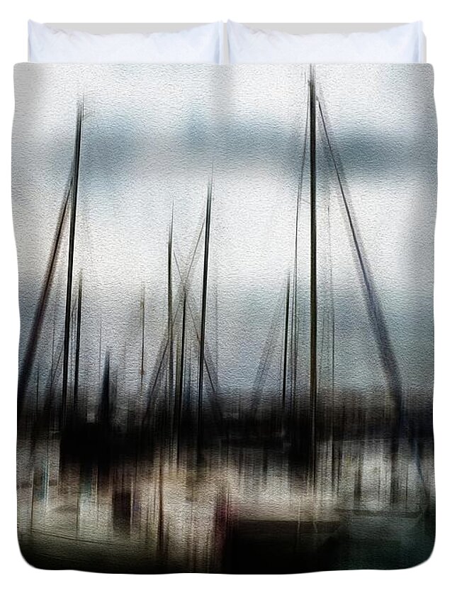 Sailboats Duvet Cover featuring the photograph Docked sailboats by Al Fio Bonina
