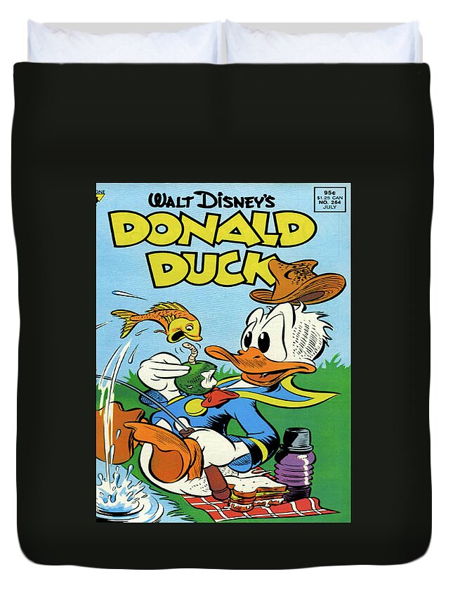 Donald Duck Duvet Cover featuring the photograph Donald Duck 3 Fisherman by Imagery-at- Work