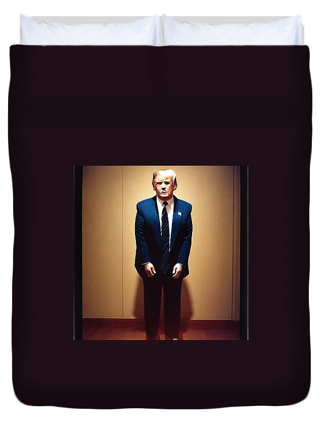 Fashion Duvet Cover featuring the painting Donald trump by Diane arbus 14f244db 145b 424d 8141 c4ace16fc1c4 by MotionAge Designs