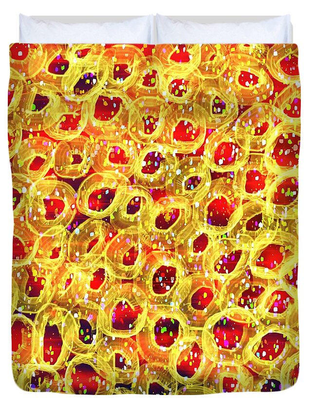 Donut Cherries Sprinkled With Delight Duvet Cover featuring the digital art Donut Cherries Sprinkled with Delight by Susan Fielder