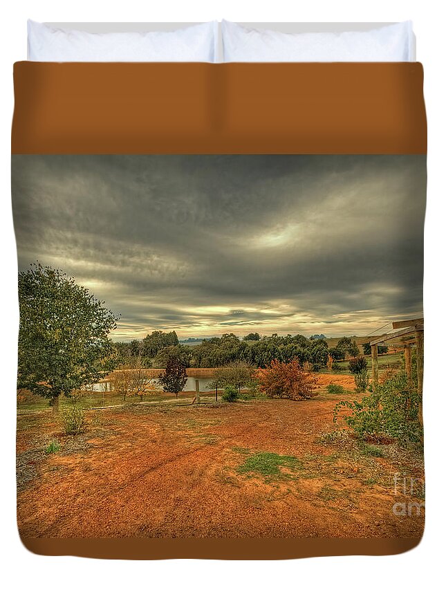 Farm Duvet Cover featuring the photograph Down at the Farm, Bridgetown, Western Australia by Elaine Teague