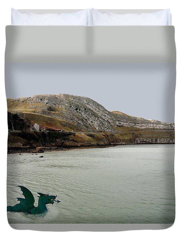 Dragons Duvet Cover featuring the photograph Dragon bay by Christopher Rowlands