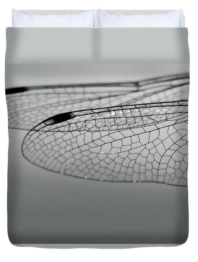 Dragonfly Duvet Cover featuring the photograph Dragonfly Wings by Sally Bauer