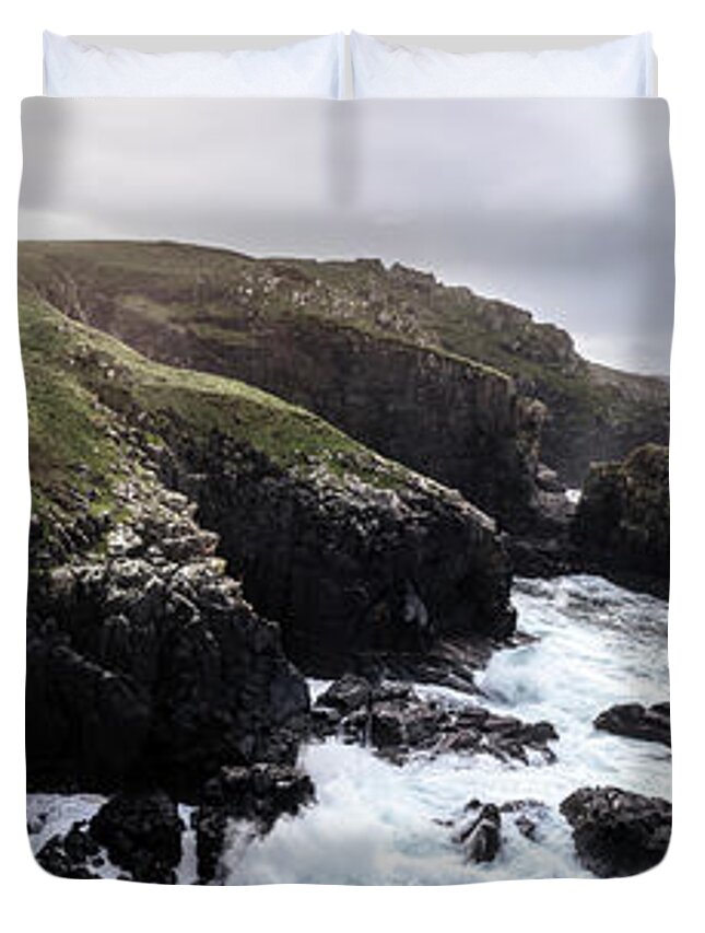 Cornwall Duvet Cover featuring the photograph Dramatic Cornwall Coast by Sonny Ryse