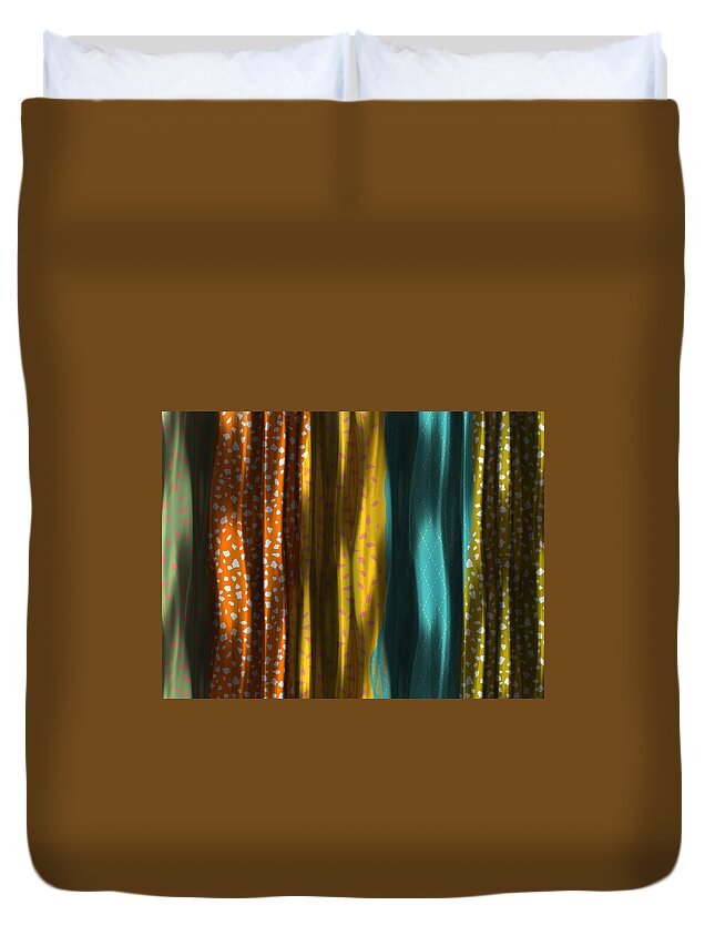 Contemporary Duvet Cover featuring the digital art Draped Patterns by Bonnie Bruno