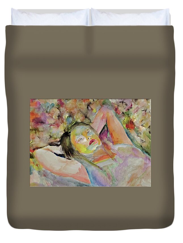 Dream Duvet Cover featuring the painting Dream Away by Lisa Kaiser