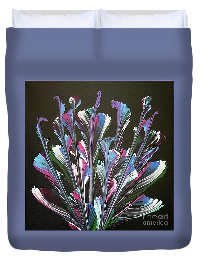 Liquid Acrylic Duvet Cover featuring the painting Dream Bouquet 1 by Lucy Arnold