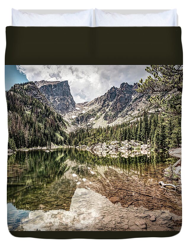 Colorado Art Duvet Cover featuring the photograph Dream Lake Painted Landscape Photography by Gregory Ballos