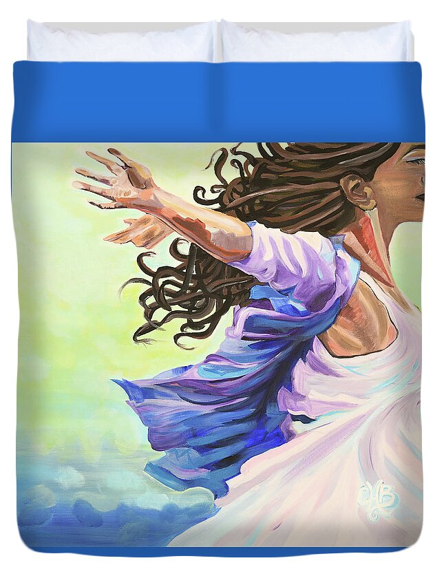 Peace Duvet Cover featuring the painting Drift by Chiquita Howard-Bostic