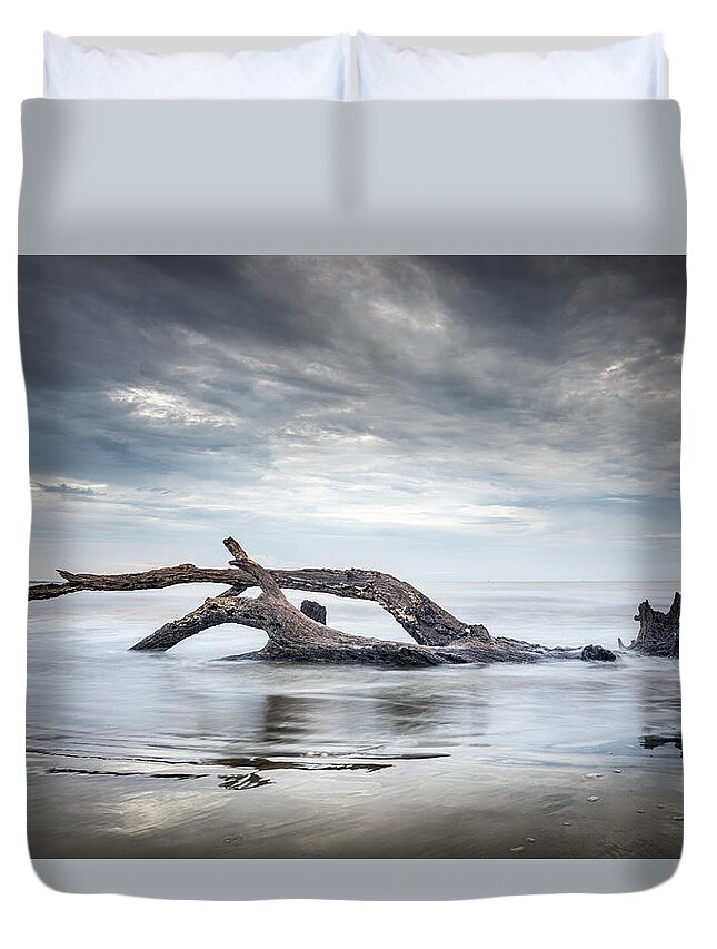 Driftwood Beach Duvet Cover featuring the photograph Driftwood Beach by Jordan Hill